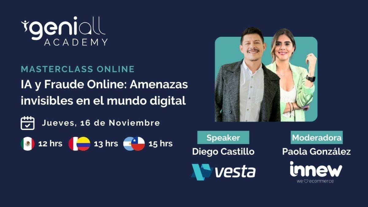 Geniall realizará Masterclass «IA y Fraude Online: Amenazas invisibles en el mundo digital»
