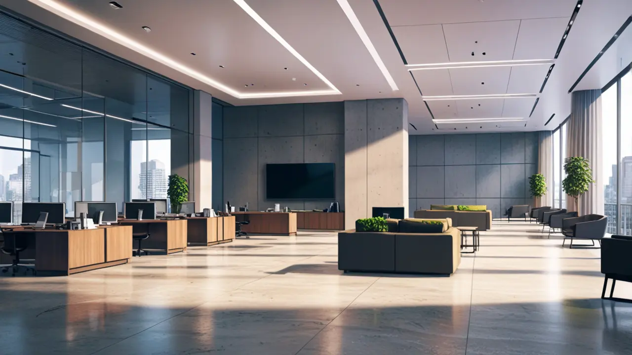 Oficinas modernas con tecnología avanzada en ambiente corporativo