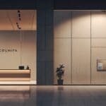 Escena de un centro de negocios tecnológico moderno y minimalista durante el día