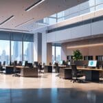 Oficinas modernas y tecnológicas con un ambiente corporativo