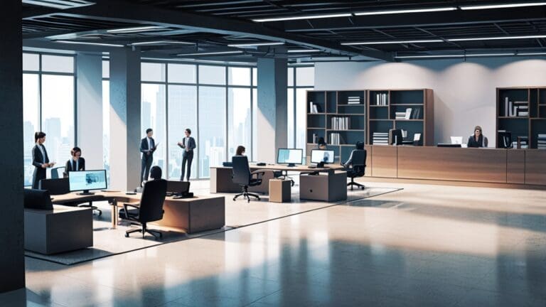 Oficinas modernas con equipos tecnológicos de última generación