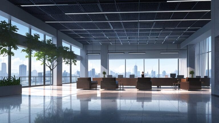 Oficinas modernas con tecnología avanzada y un entorno corporativo limpio