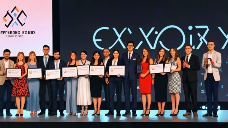 Representantes de GuardedBox recibiendo el premio Emprende XXI en una ceremonia con otros emprendedores.
