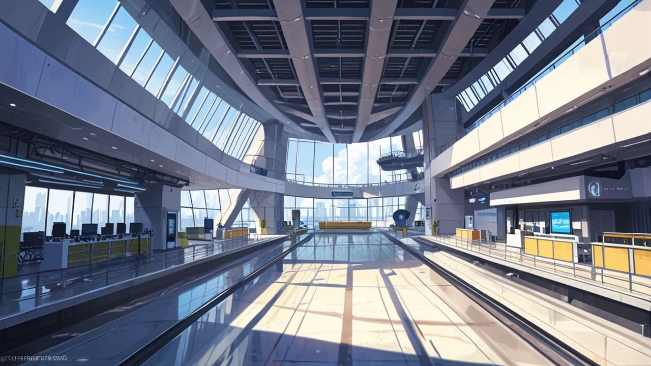 Vista panorámica de un centro de innovación tecnológica moderno con edificios futuristas