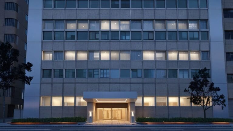 Edificio moderno con servidores y tecnología avanzada