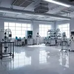 Instalaciones modernas de una startup tecnológica biotecnológica en Chile con equipos de laboratorio.