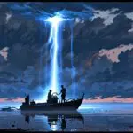 Buque autónomo surcando el océano bajo un cielo despejado, reflejando tecnología avanzada y sostenibilidad.