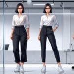 Oficinas modernas de una startup de moda tecnológica con pantallas digitales