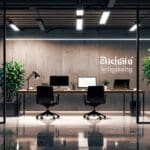 Oficinas modernas con equipos tecnológicos y pizarras digitales, reflejando innovación en startups