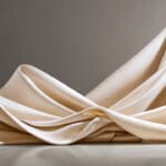 Primer plano de una fibra textil innovadora sobre fondo neutro con iluminación suave