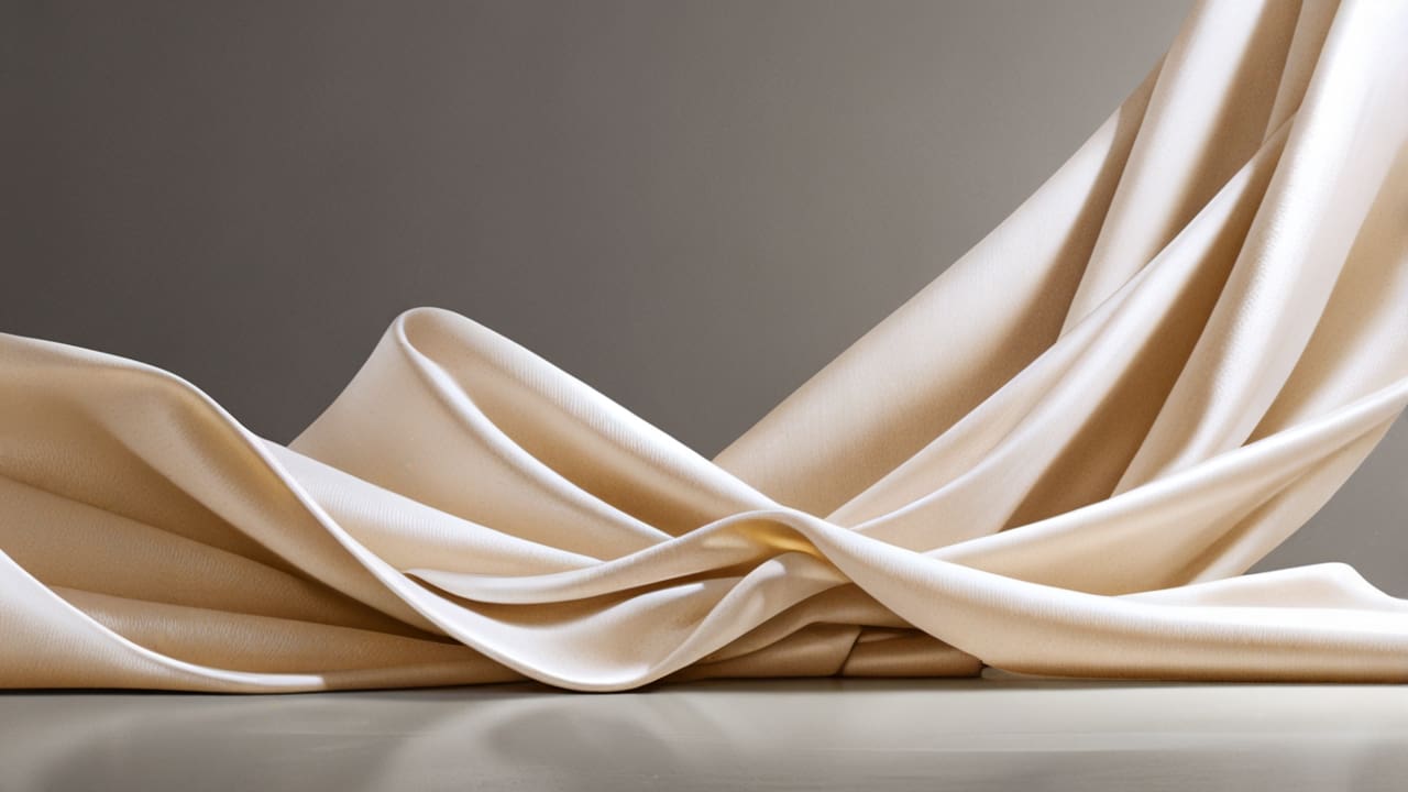 Primer plano de una fibra textil innovadora sobre fondo neutro con iluminación suave