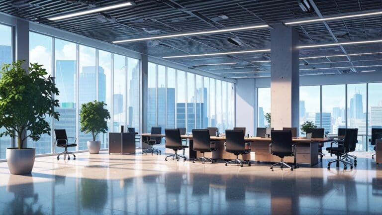 Oficinas modernas de empresas tecnológicas con ambiente corporativo