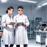 Innovadores biomateriales exhibidos en un entorno de laboratorio moderno