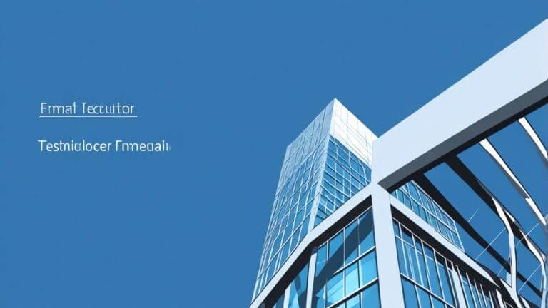 Gráfico moderno de estructura empresarial tecnológica sobre fondo azul