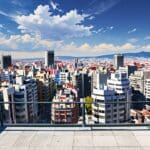 Vista panorámica de Madrid con edificios modernos y cielo despejado