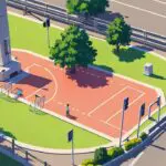 Vista aérea de un complejo tecnológico moderno con pabellones feriales.