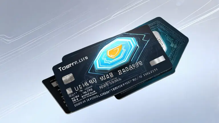 Tarjeta digital futurista sobre un fondo tecnológico con iconos de seguros