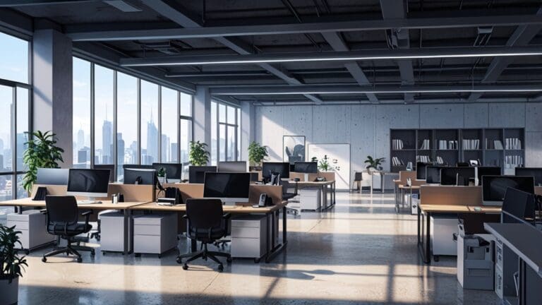 Oficinas modernas y tecnológicas en un espacio colaborativo.