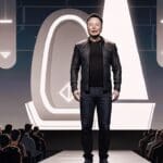 Elon Musk en una conferencia de prensa en un entorno corporativo tecnológico