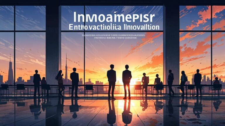 Moderno centro de innovación tecnológica al amanecer