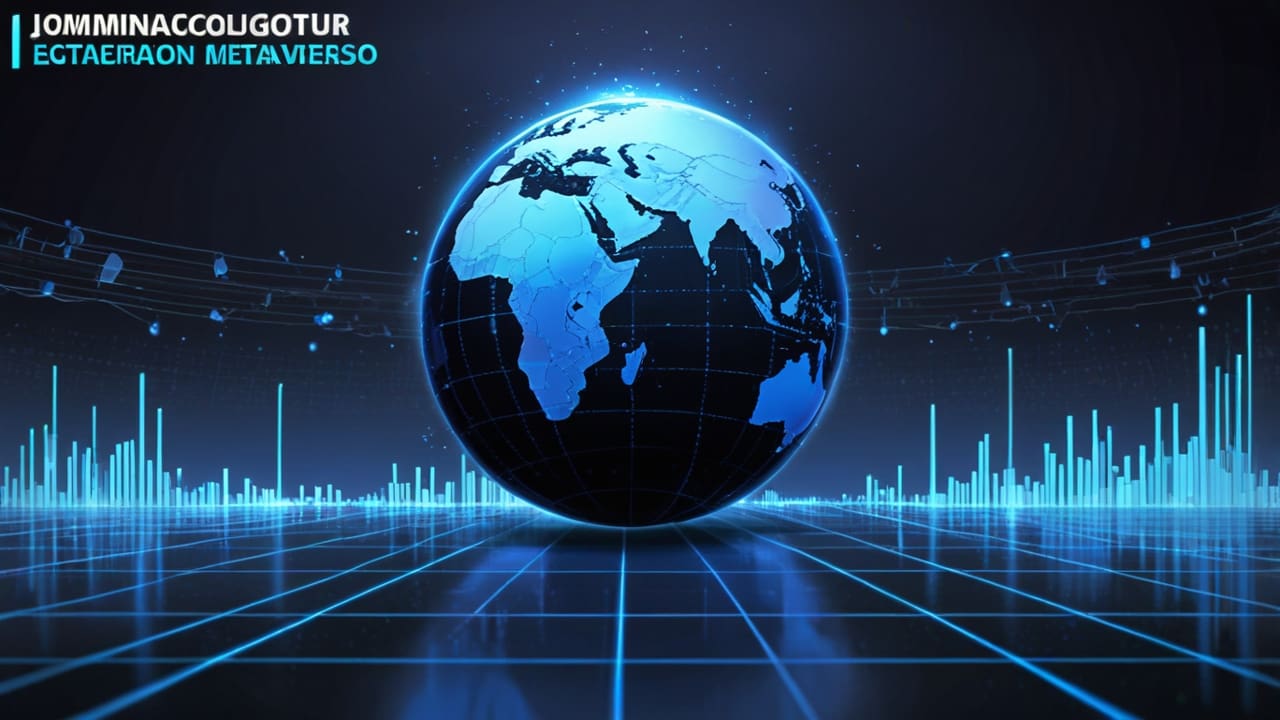 Representación digital de un mundo virtual metaverso con gráficos innovadores