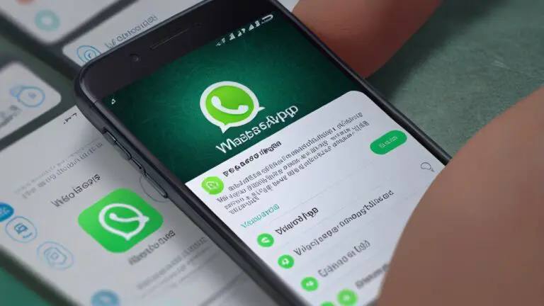 Pantalla de un smartphone mostrando una conversación de WhatsApp en un entorno laboral moderno