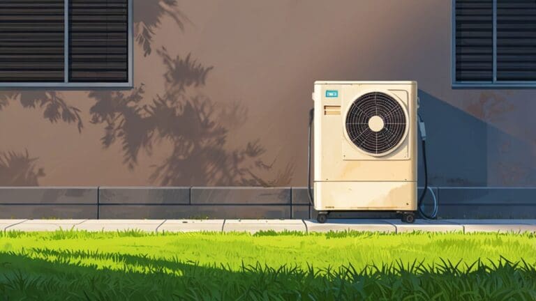 Dispositivo de aire acondicionado portátil ecológico en un entorno al aire libre.