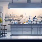 Dispositivo portátil innovador colocado sobre una mesa de laboratorio con luz suave.