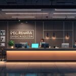 Montaje digital de un equipo de desarrollo tecnológico trabajando en un entorno de oficina moderna