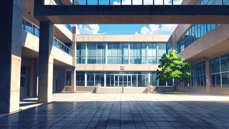 Edificios modernos de un campus universitario vistos desde arriba, en un ambiente tecnológico y profesional