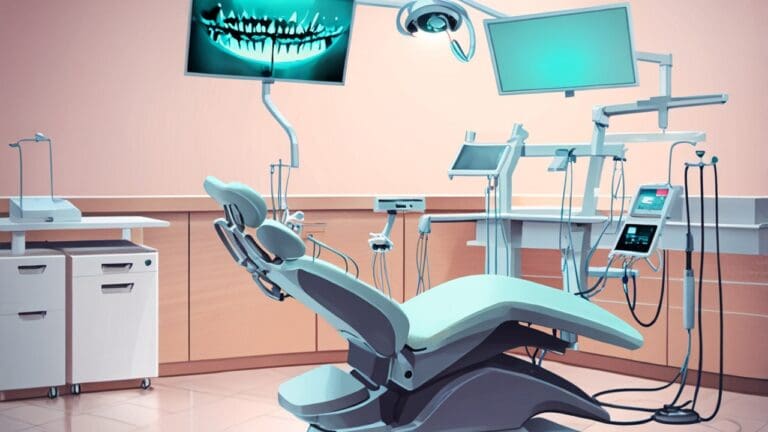 Consultorio dental moderno con tecnología de ortodoncia avanzada en exposición