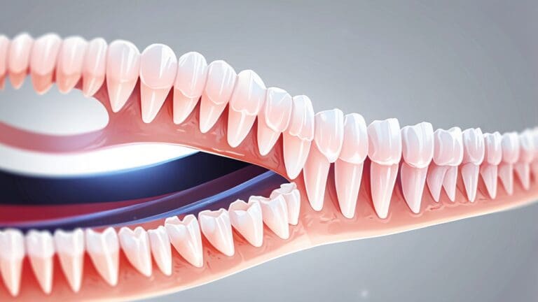 Primer plano de un conjunto de férulas dentales transparentes en un fondo blanco, resaltando tecnología e innovación.