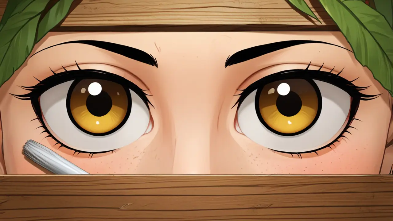 Primer plano de anteojos fabricados con materiales reciclados sobre una tabla de madera clara