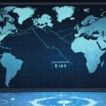 Entorno moderno y tecnológico con un mapa digital en una pantalla
