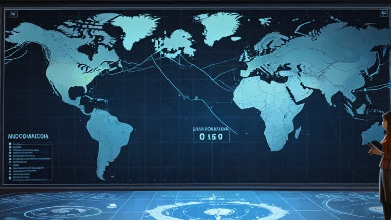 Entorno moderno y tecnológico con un mapa digital en una pantalla