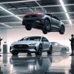 Automóviles en un concesionario moderno con tecnología de atención al cliente digital