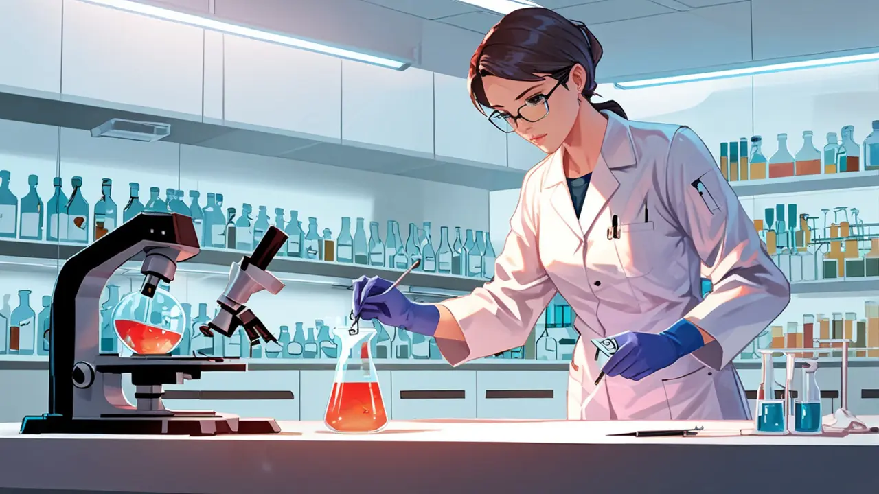 Laboratorio moderno con científicos trabajando en investigación biotecnológica