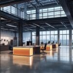 Oficinas modernas con equipos de alta tecnología en un parque industrial