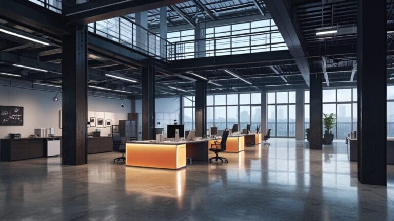 Oficinas modernas con equipos de alta tecnología en un parque industrial