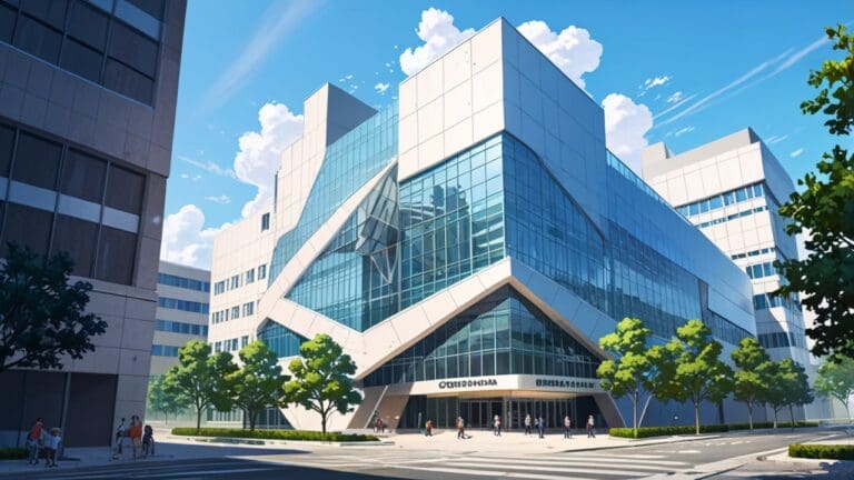 Centro de innovación tecnológico con edificios vanguardistas y modernos