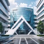 Edificio moderno de un centro de innovación tecnológica en un día soleado