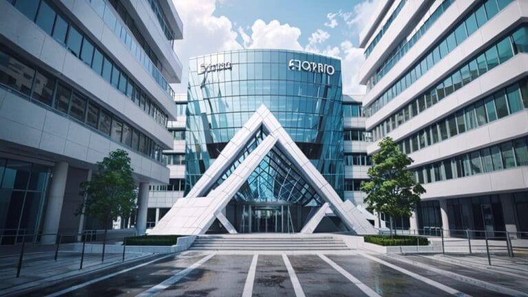 Edificio moderno de un centro de innovación tecnológica en un día soleado