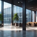 Oficinas modernas con ambiente profesional y tecnológico en Bruselas