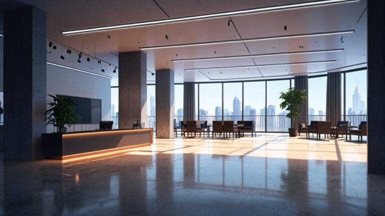 Espacio moderno con oficinas dedicadas a startups tecnológicas, luz natural en un edificio corporativo.