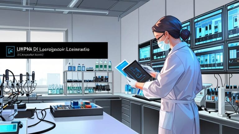 Primer plano de un laboratorio tecnológico con dispositivos electrónicos de vanguardia