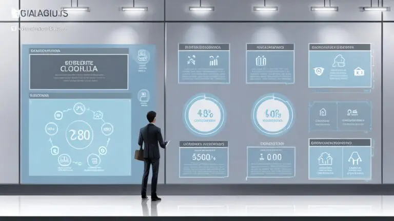 Representación conceptual de adquisición corporativa en el sector tecnológico con gráficos digitales