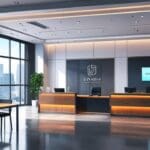 Oficinas modernas de un bufete de abogados con tecnología de vanguardia