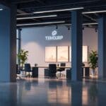 Oficinas modernas con tecnología de startups en un entorno bien iluminado