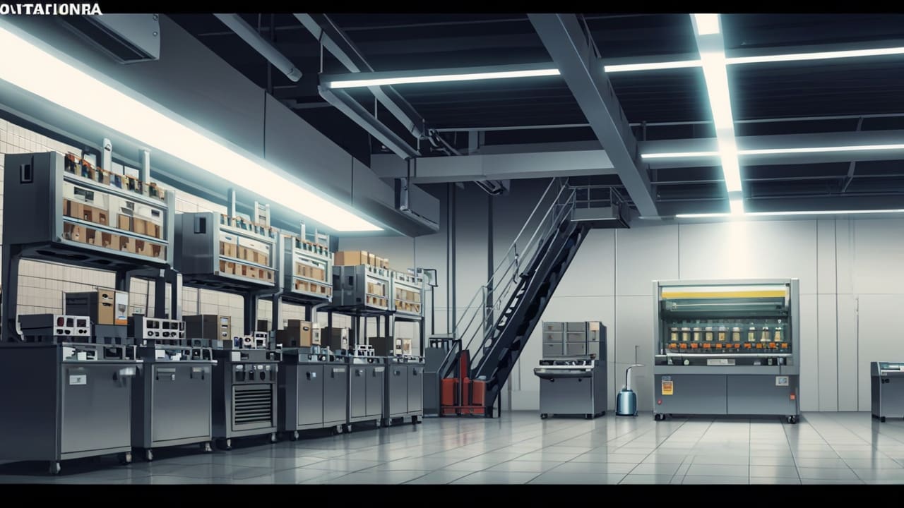 Interior de un moderno taller de confección con maquinaria automatizada y tecnología avanzada