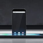 Acercamiento detallado de un smartphone mostrando la cámara y el puntito negro en un entorno moderno.